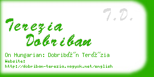 terezia dobriban business card